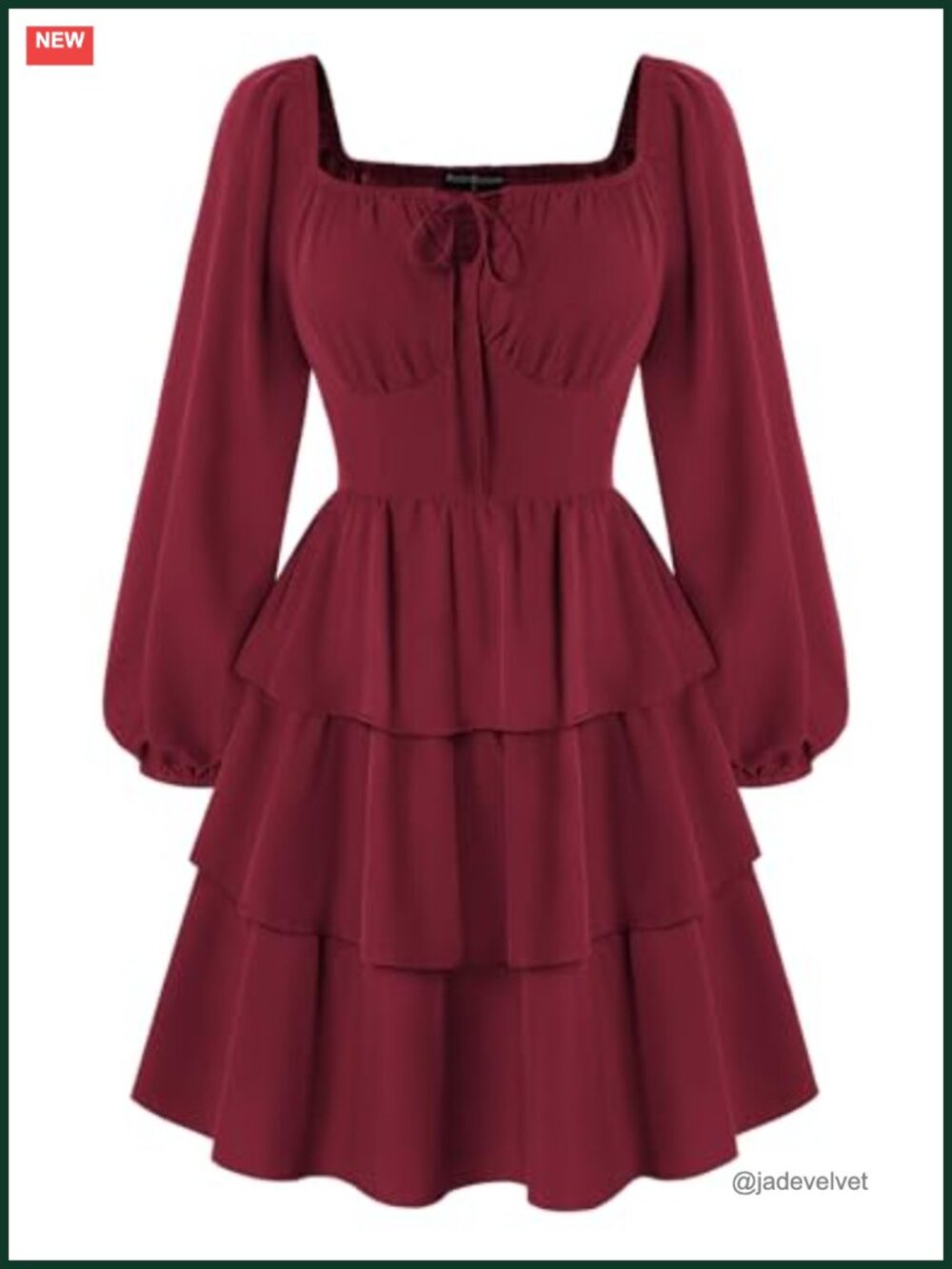 Pirate Renaissance Costume Dress Long Sleeve Square Neck A-Line Tiered
